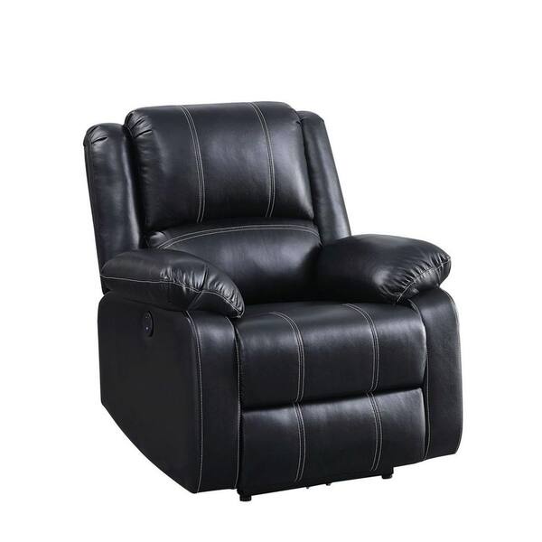 faux leather black recliner