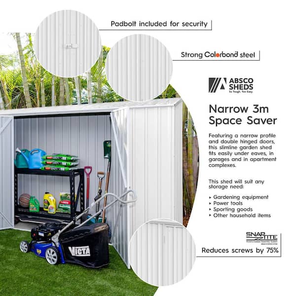 ABSCO Space Saver 10 ft. W x 2.5 ft. D Galvanized Steel Metal Shed