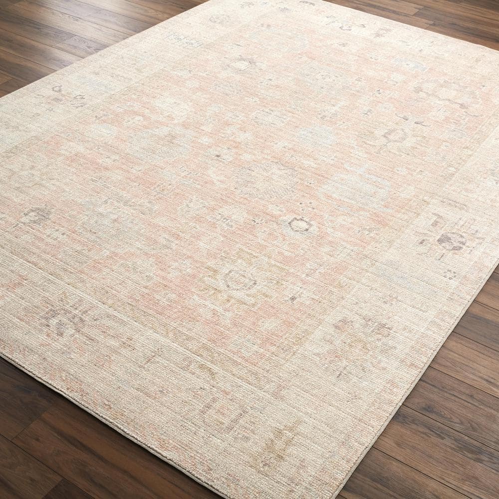 Marlene Vintage Pink Rectangular 3'10" x 5'7" Machine-Woven Area Rug