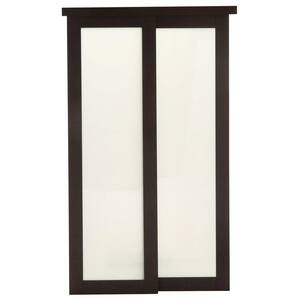 sliding door frosted composite tempered lite glass series truporte espresso 2230