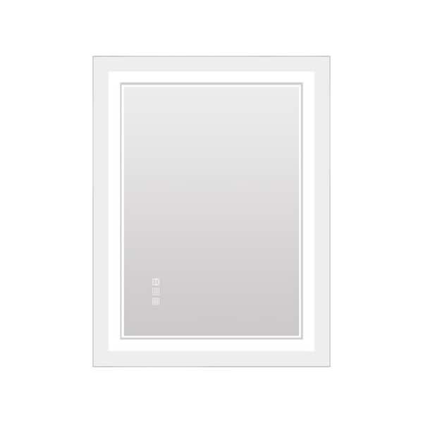 Unbranded 40 in. W x 24 in. H Rectangular Frameless Wall LED Mirror Anti-Fog Dimmable with Memory Wall Bathroom Vanity Mirror