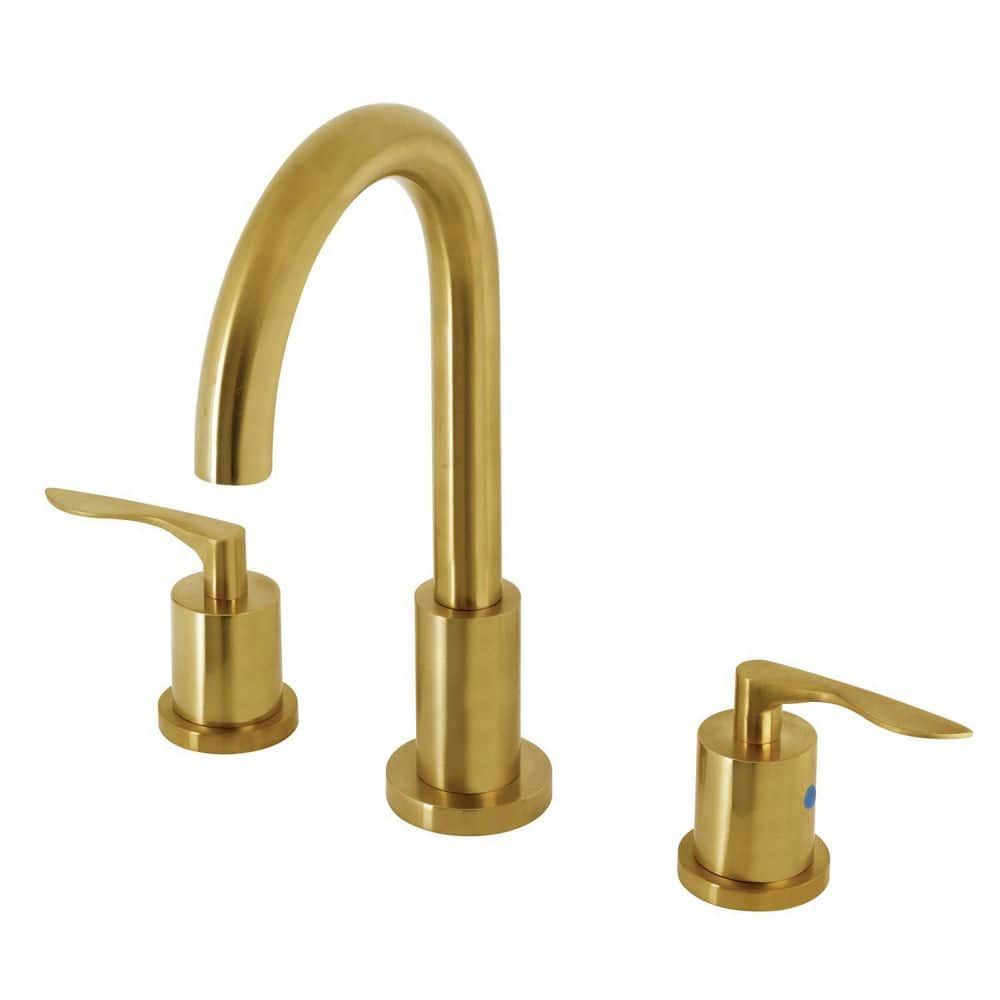 Kingston Brass Serena 2 Handle High Arc 8 In Widespread Bathroom   Brushed Brass Kingston Brass Widespread Bathroom Faucets Hfsc8923svl 64 1000 