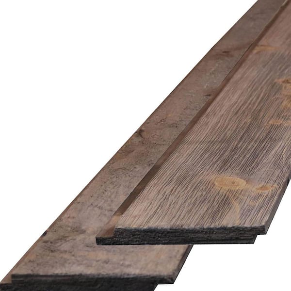 Ekena Millwork 3/4 in. x 8-1/4 in. x 96 in.Barntique Gaynes Nickel Gap Barnwood Wall Coverings in 100 Year Old Traditional Finish