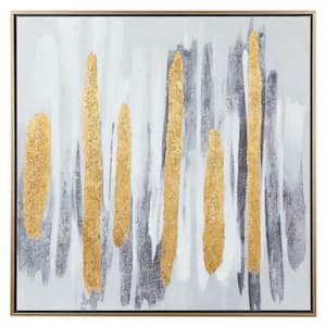 1- Panel Abstract Framed Wall Art with Gold Frame 40 in. x 40 in.