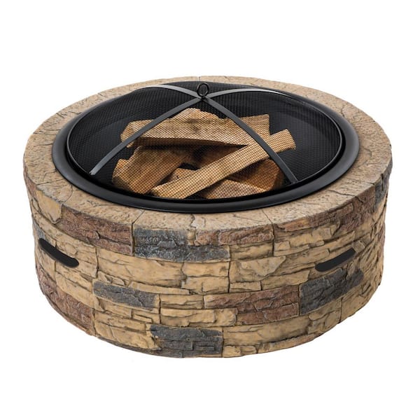 Cast Stone Wood Burning Fire Pit, Stone Fire Pits Images