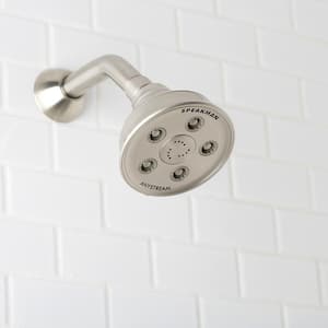 3-Spray 4.5 in. Single Wall Mount Fixed Adjustable Shower Head in Brushed Nickel