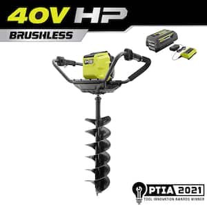 40V HP Brushless Cordless Earth Auger Powerhead with 8 in. Bit with 4.0 Ah Battery and Charger