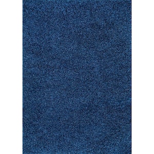 Marleen Plush Shag Navy 2 ft. x 3 ft. Contemporary Area Rug