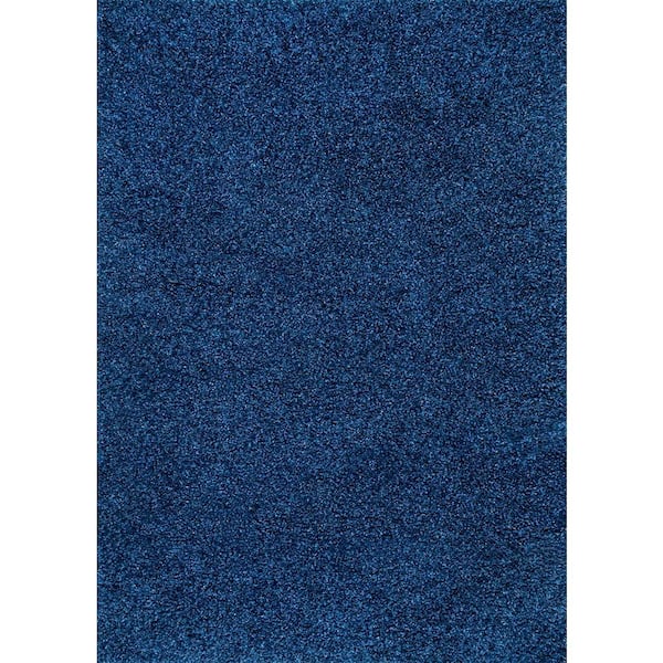 nuLOOM Marleen Plush Shag Navy Doormat 3 ft. x 5 ft. Area Rug