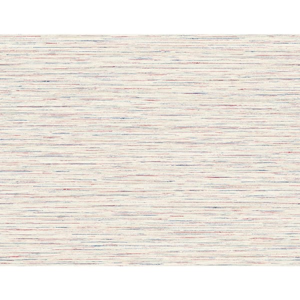 LILLIAN AUGUST 60.75 sq. ft. Coastal Haven Carmine & Navy Loe Sanctuary Stria Embossed Vinyl Unpasted Wallpaper Roll