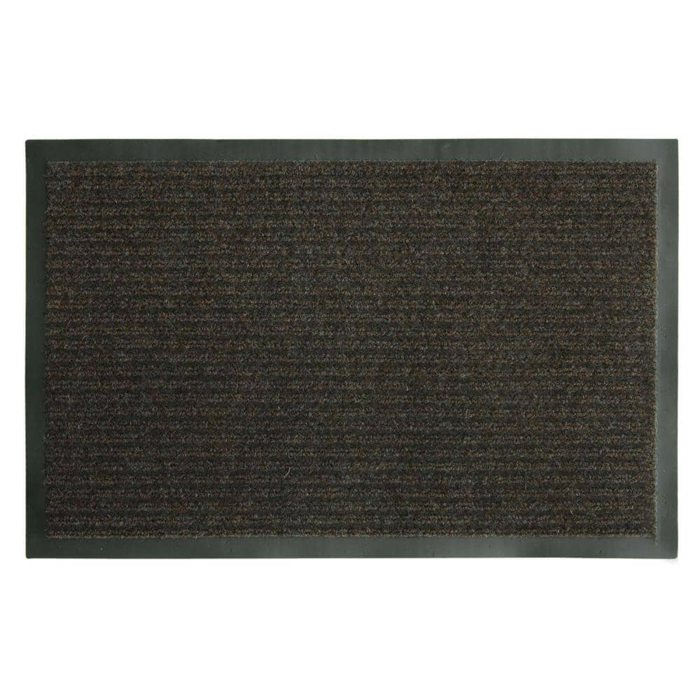 Brown Ribbed Polypropylene Outdoor Utility Mat 18" x 28"