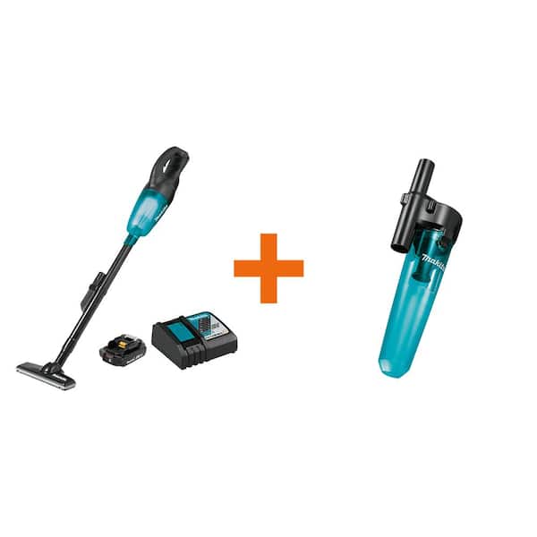 Makita LXT Lithium-Ion Compact Vacuum Kit, 2.0Ah with Black Cyclonic Vacuum Attachment - The Home Depot