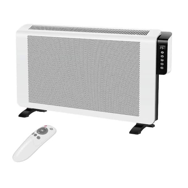 1500W White Indoor Electric Panel Heater Infrared Convection Space Heater with Remote Timer for Bathroom Bedroom Office