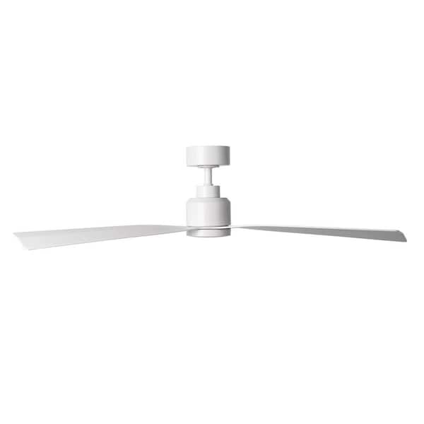 Clean 52 in. Indoor/Outdoor Matte White 3-Blade Smart Compatible Ceiling Fan with LED Light Kit and Remote Control