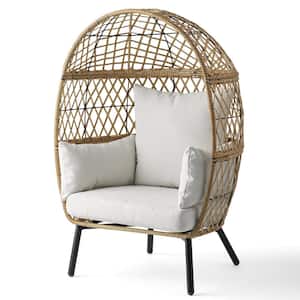 21.65 in. D x 27.17 in. W Kid's Ventura Wicker Outdoor Natural Stationary Egg Chair