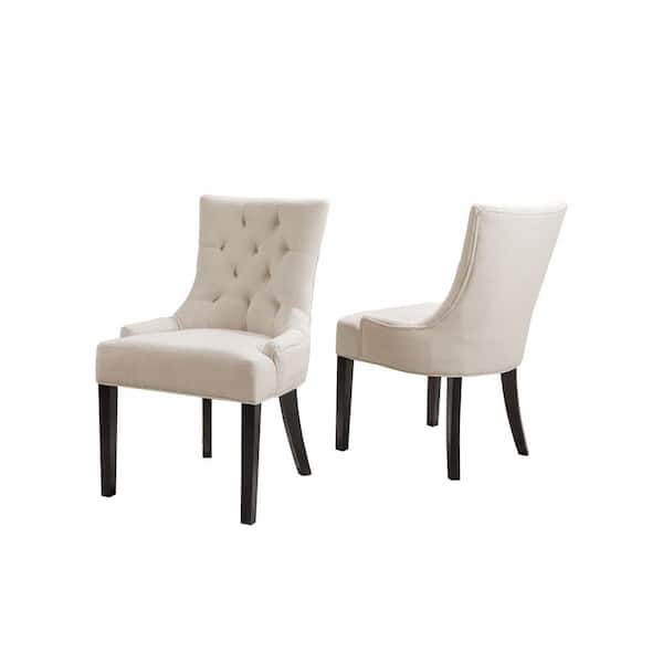 Noble House Hayden Beige Upholstered, White Ivory Upholstered Dining Chairs