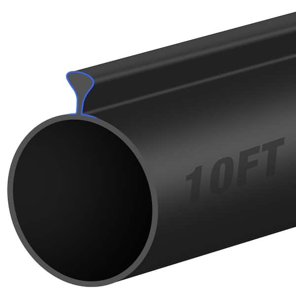 10FT Garage Door Bottom Rubber Seal 0.2 Triangle Weather Stripping for Single Track EPDM Black Edging 1-Pack
