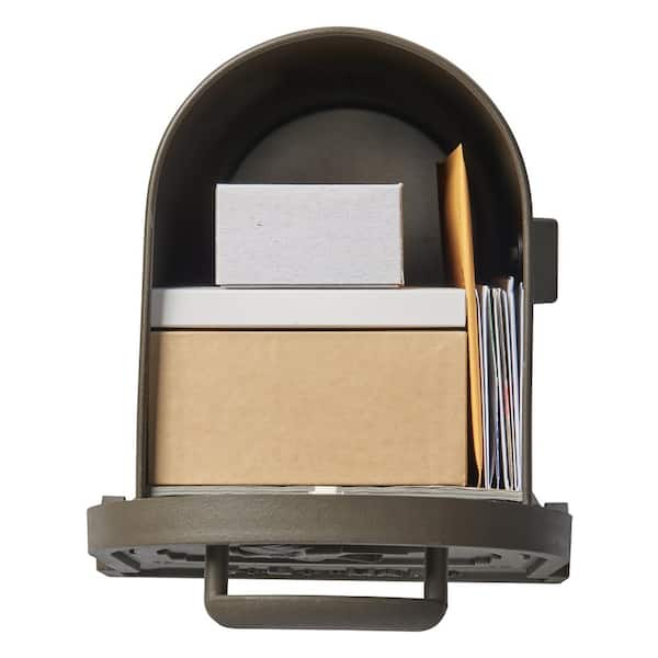 Gibraltar Mailboxes Arlington Large Metal Textured Bronze Post Mount Mailbox