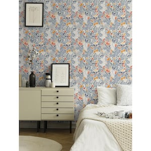 Brittsommar Light Blue Woodland Floral Non Woven Paper Wallpaper Sample