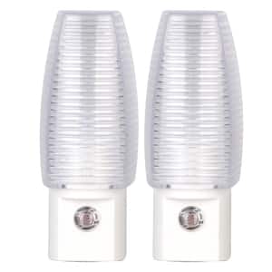 3.47 in. Plug-In Automatic Dusk to Dawn LED Soft White Night Light with Manual On/Off Switch (2-Pack)