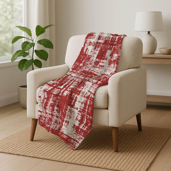 Premium Machine Washable ASB895 Red 50 in. x 70 in. Sherpa Throw Blanket