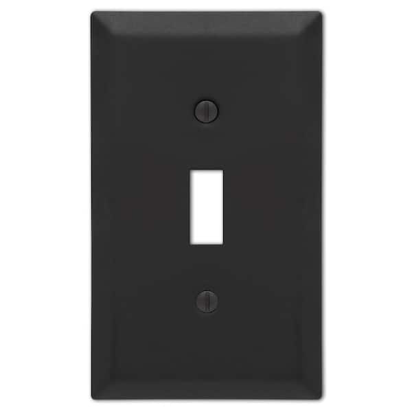 AMERELLE Metallic 1 Gang Toggle Steel Wall Plate - Matte Black