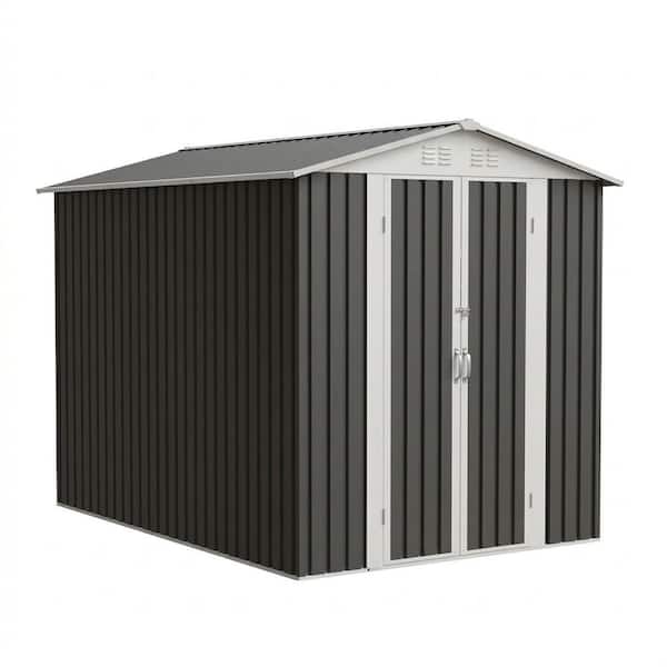 6 ft. W x 9 ft. D Metal Garden Shed with Hinge Door (54 sq. ft