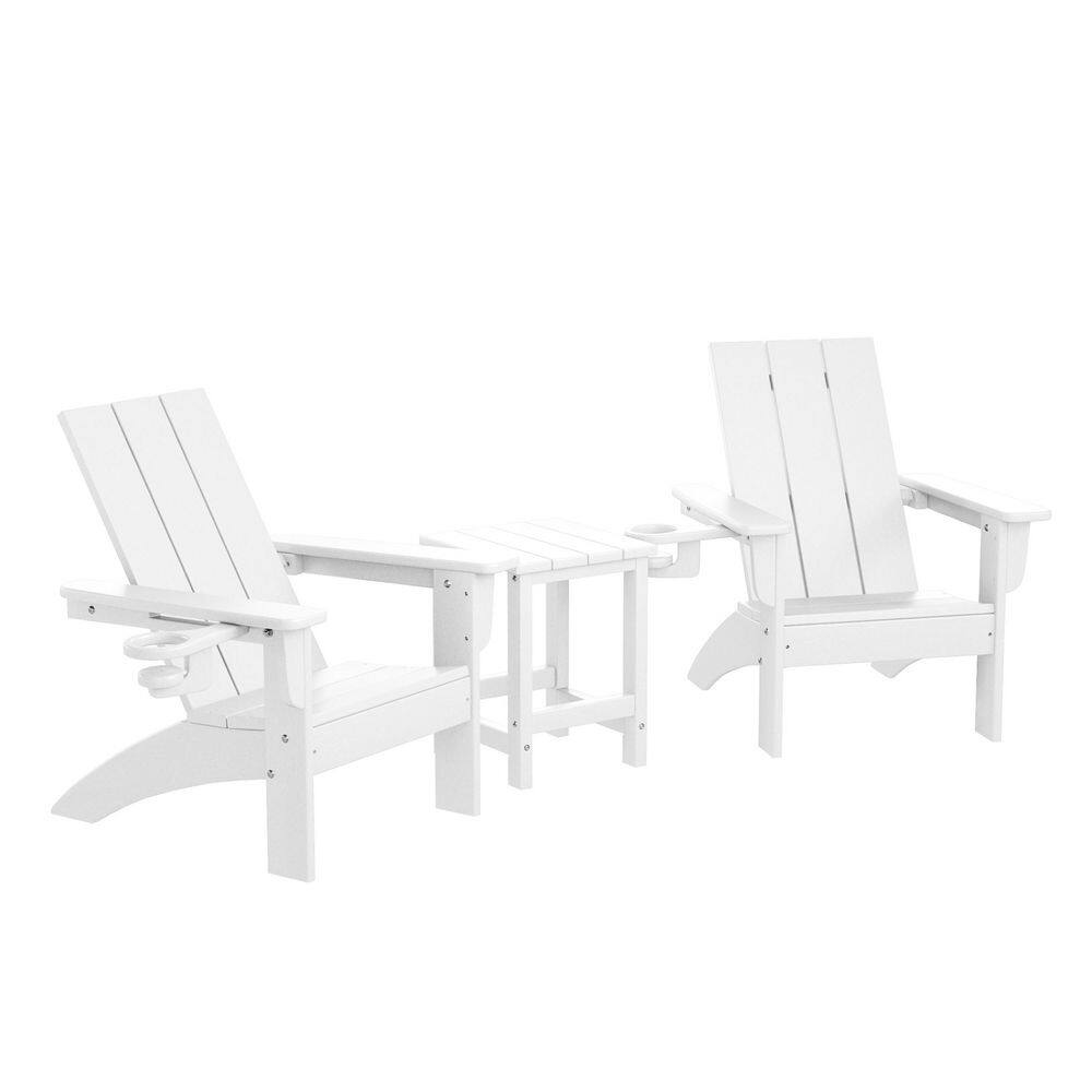 Children's Shoreside White 3-Piece Outdoor Kids Plastic Adirondack Chairs w/ Side Table Patio Conversation Set price history on PriceWatchPro