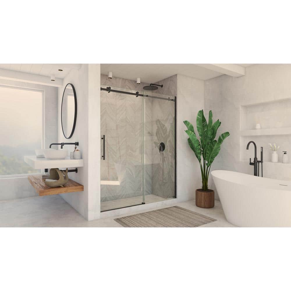 DreamLine Enigma Air Frameless Sliding Shower Door in Satin Black