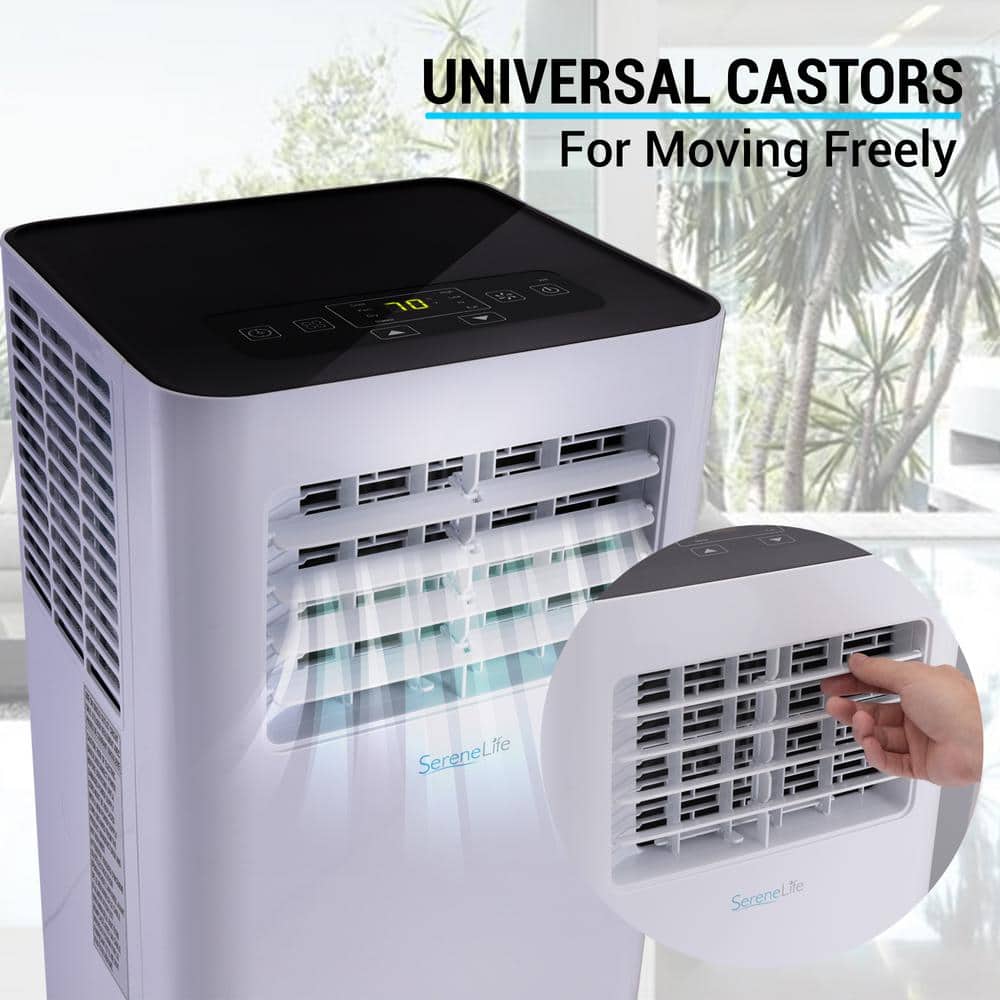 SereneLife 10,000 BTU White Portable Air Conditioner with Remote