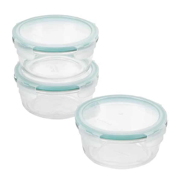 Microwave Food Storage Containers- Set of 3 Nesting Microwave Cookware Meal  Prep Containers w Locking Steam Vent Lids- BPA Free, Fridge and Freezer