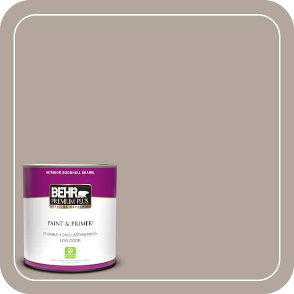 BEHR PREMIUM PLUS 1 qt. #ECC-45-1 Deer Run Eggshell Enamel Low Odor Interior Paint & Primer