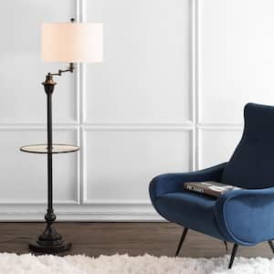 Cora 60 in. Metal/Glass LED Side Table and Floor Lamp, Oil Rubbed Bronze