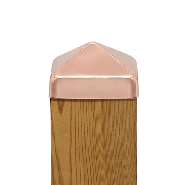 Protectyte 5 in. x 5 in. Copper Pyramid Slip Over Fence Post Cap