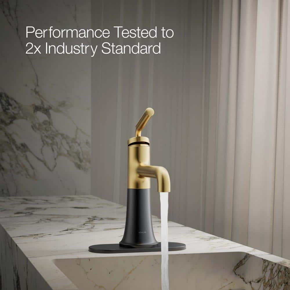 Tone Midcentury Modern Brass Single-Handle Bathroom Sink Faucet