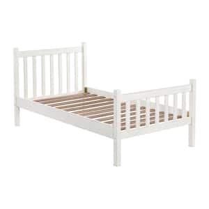 Windsor Wood Slat Twin Bed, DriftWood White