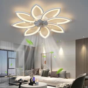 35 in. Indoor White Indoor Ceiling Fan with Adjustable White Integrated LED, Remote Included