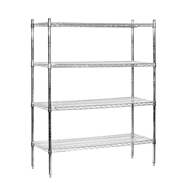 Salsbury Industries Chrome 3-Tier Wire Shelving Unit (48 in. W x 63 in. H x 18 in. D)