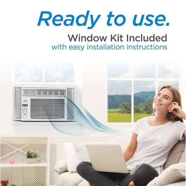 BLACK+DECKER 12,000 BTU 115V Window Air Conditioner Cools 550 Sq. Ft. with  Remote Control in White BD12WT6 - The Home Depot