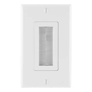 White 1-Gang Brush Plate;Cable Pass-Through Wall Plate (1-Pack)