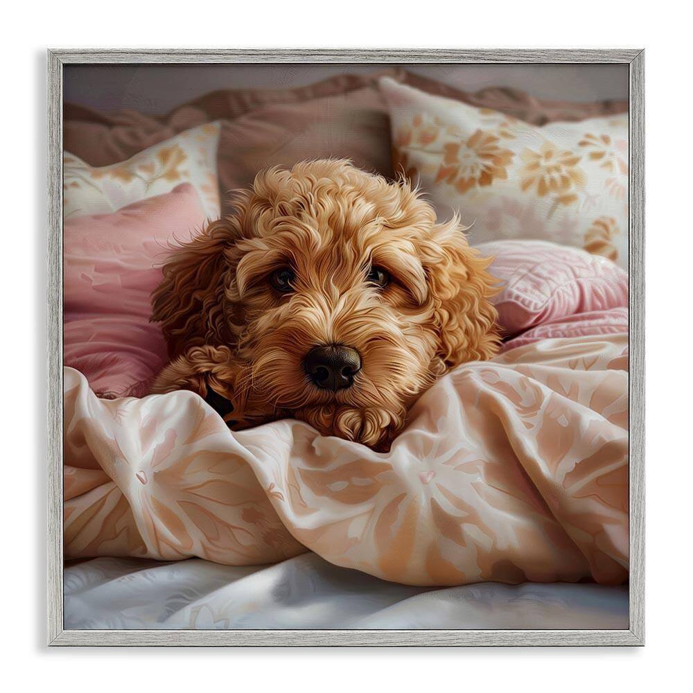 Stupell Industries Nap Time Cuddling Pup by Jim Baldwin Gray