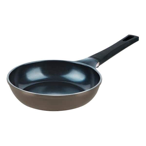 Ozeri 8 in. Aluminum Ceramic Nonstick Frying Pan in Shitake Brown with Bakelight Handle