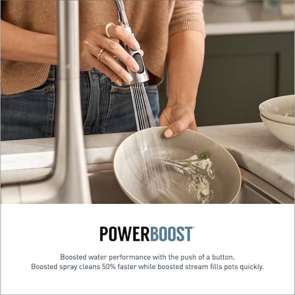 Align Single-Handle Smart Touchless Pull Down Sprayer Kitchen Faucet w/ Voice Control and Power Clean in Black Stainless