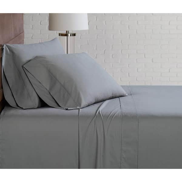 Brooklyn Loom Classic Cotton Grey King Sheet Set