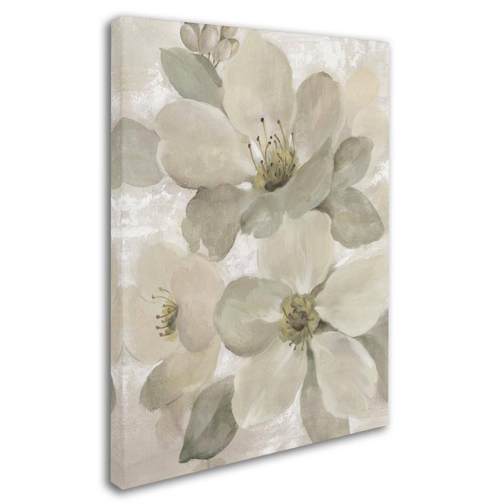Silvia Vassileva Neutral Floral Canvas Art with Floater Frame
