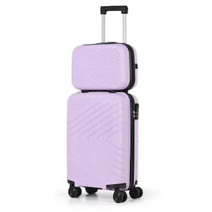 2-Piece Set ABS Hardside Luggage with Spinner Wheels （14"/20", Purple）