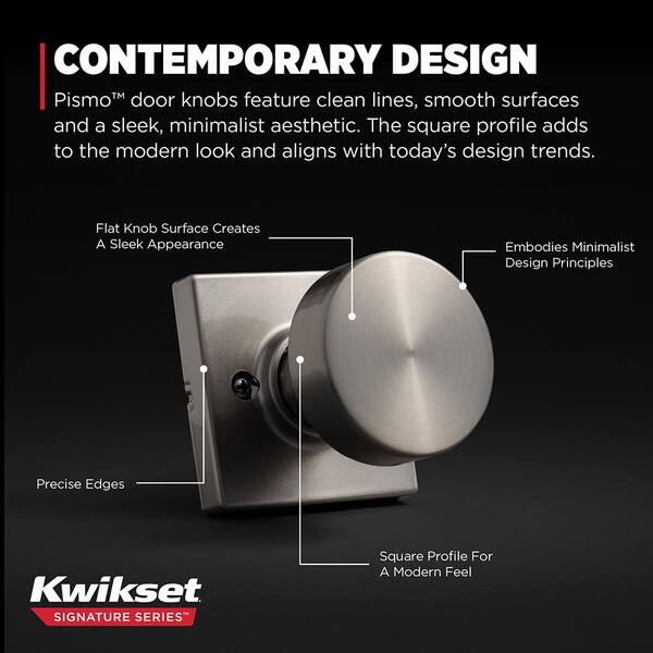 Pismo Square Satin Nickel Half-Dummy Door Knob Pismo Square Satin Nickel Half-Dummy Door Knob