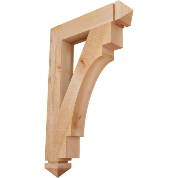 Ekena Millwork 4 in. x 34 in. x 22 in. Western Red Cedar Merced Arts and Crafts Rough Sawn