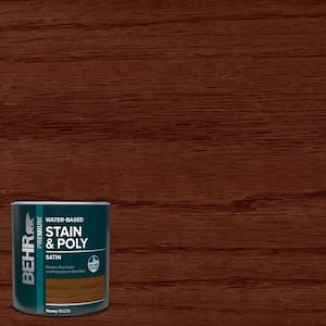 1 qt. #TIS-330 Honey Satin Semi-Transparent Water-Based Interior Stain and Poly in One