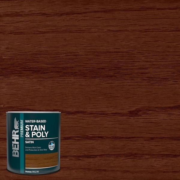 BEHR 1 qt. #TIS-330 Honey Satin Semi-Transparent Water-Based Interior Stain and Poly in One
